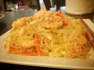 Miến áp chảo tôm