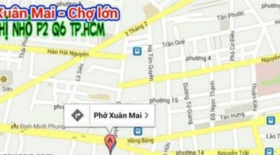 Map đến phở lẩu bò Xuân Mai - YeuAmThuc.org