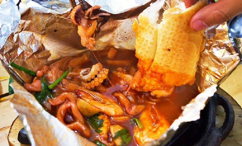 Đậu hủ nướng hải sản tại Cánh Đồng 3 - YeuAmThuc.org