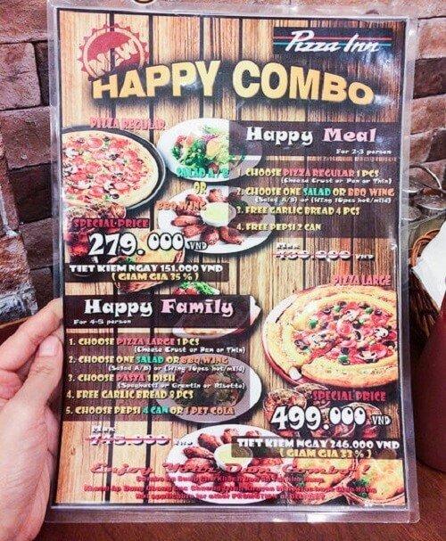 Menu tại Pizza Inn Nguyễn Trãi - YeuAmThuc.org