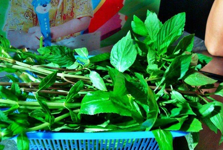 Rau thơm tại Phở Xuân - YeuAmThuc.org
