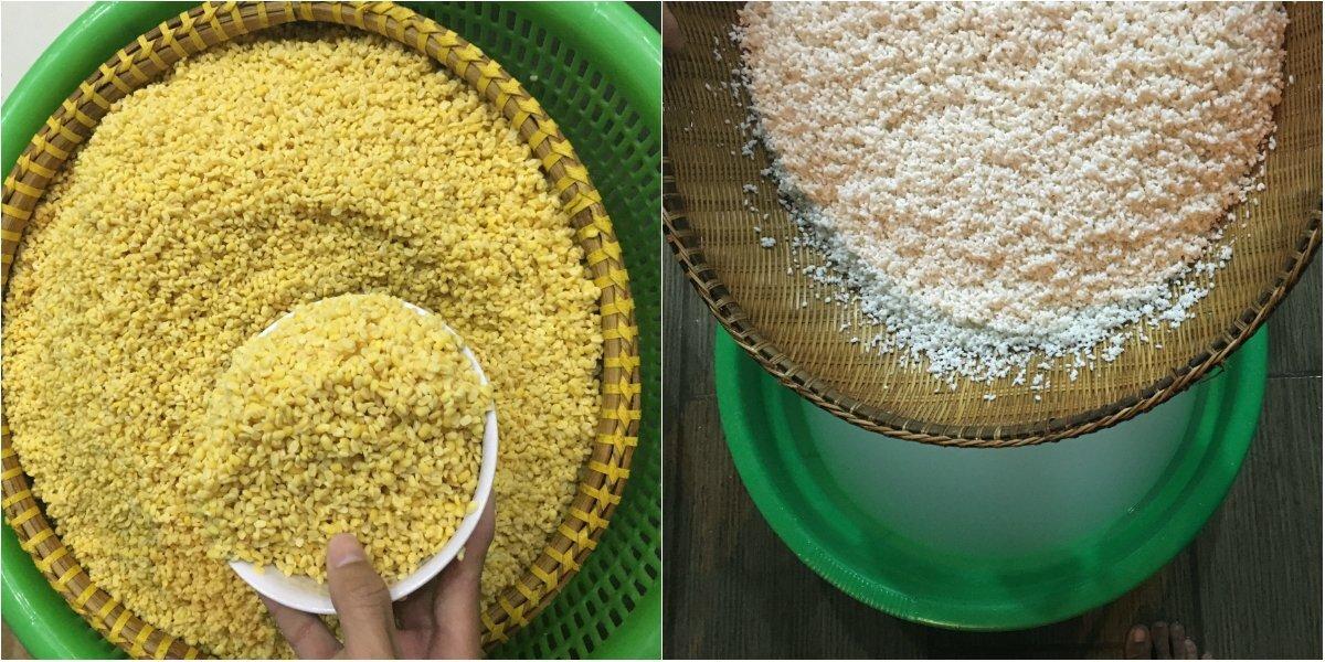 Cách làm bánh chưng không thể thiếu công đoạn chuẩn bị đỗ xanh. Đỗ xanh và gạo đem vo sạch rồi ngâm khoảng 8 tiếng Bánh chưng