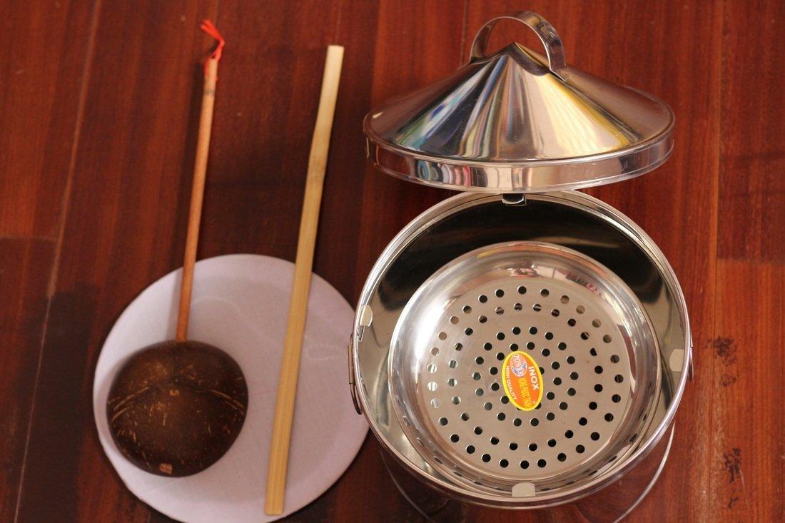 Bộ dụng cụ trong cách làm bánh cuốn này Bộ dụng cụ trong cách làm bánh cuốn này